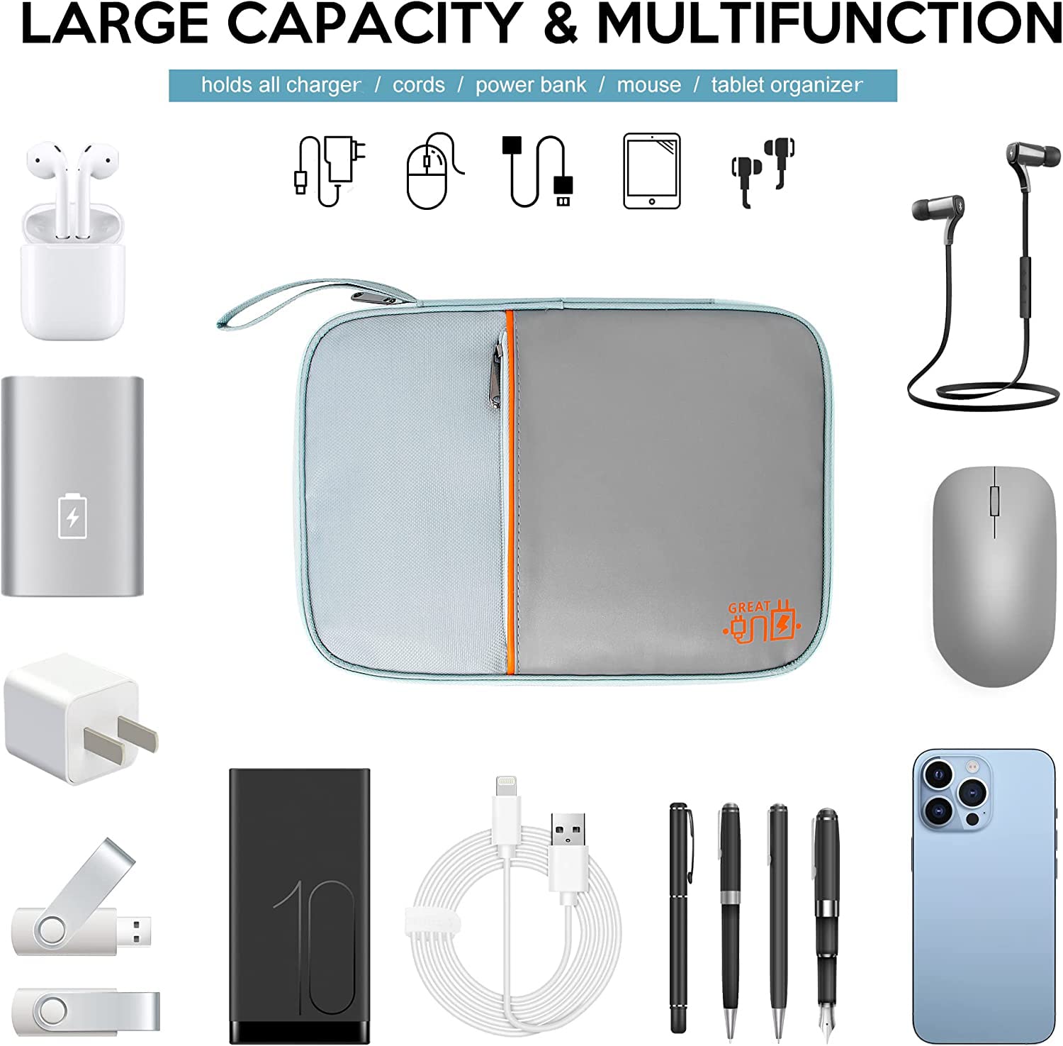 Seagull flight of fashion Single Layer Electronic Gadget Organizer Case