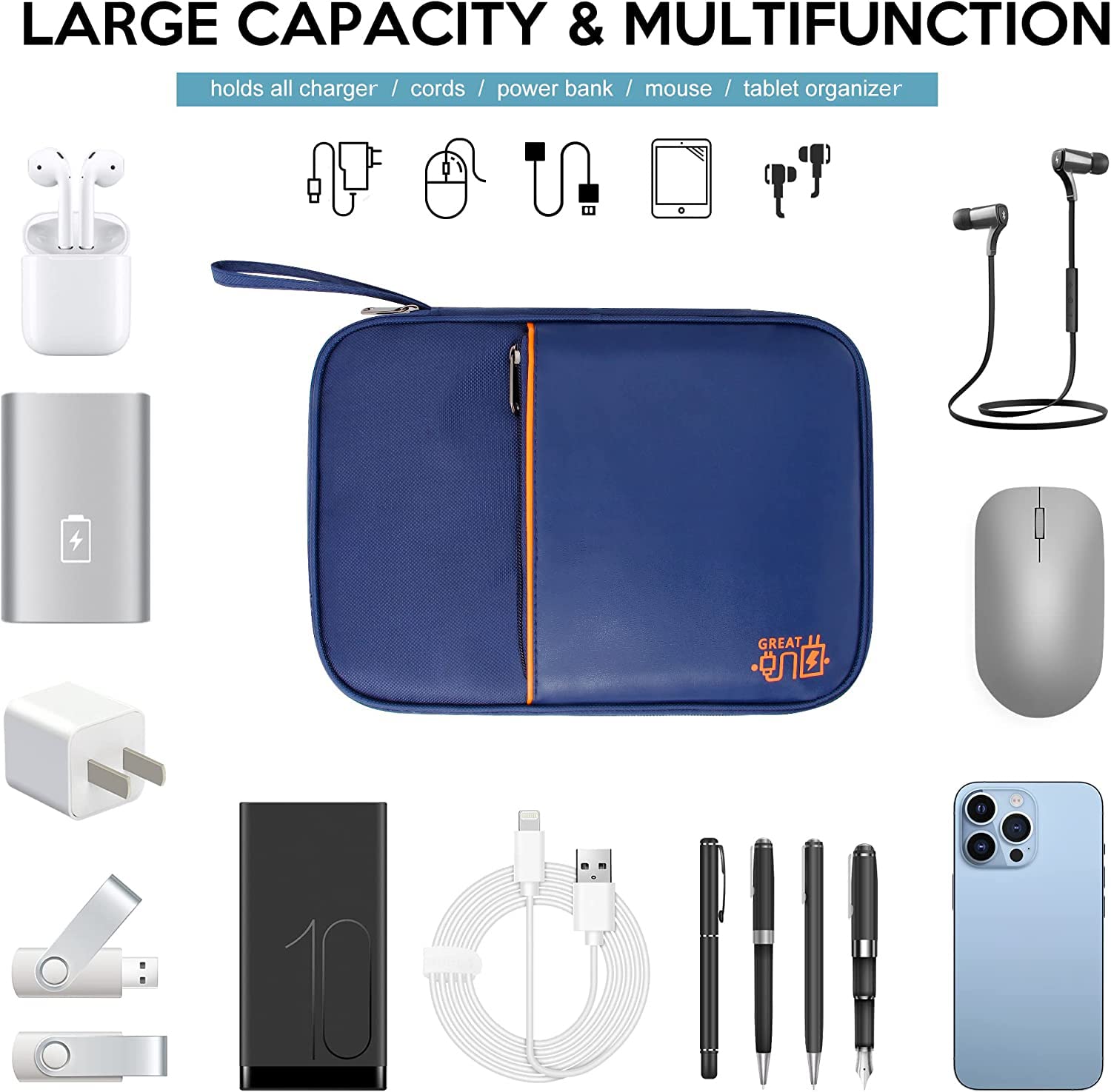 Seagull flight of fashion Single Layer Electronic Gadget Organizer Case