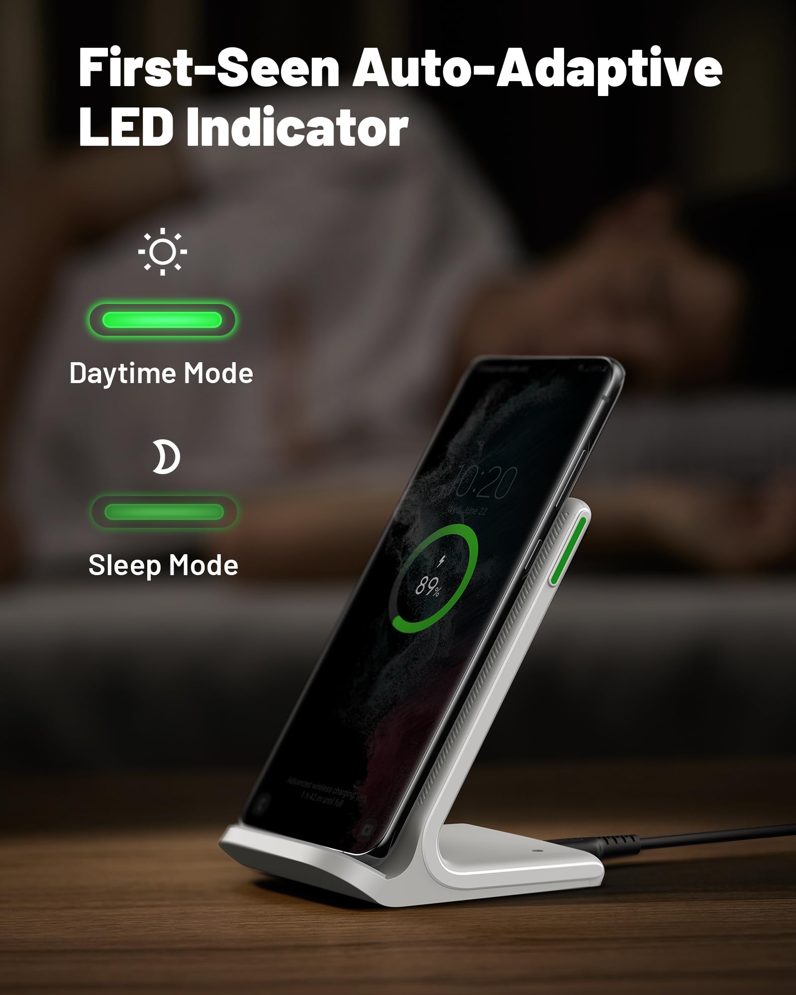 INIU Wireless Charger, 15W Fast Qi Certified Wireless Charging Station