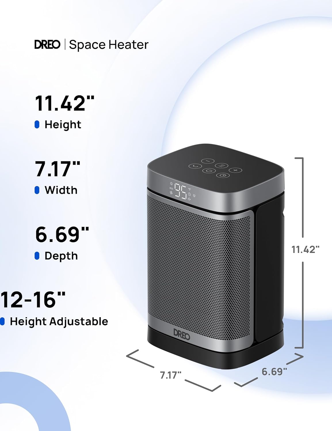 Dreo 1500W Portable Space Heater – PTC Ceramic, Remote