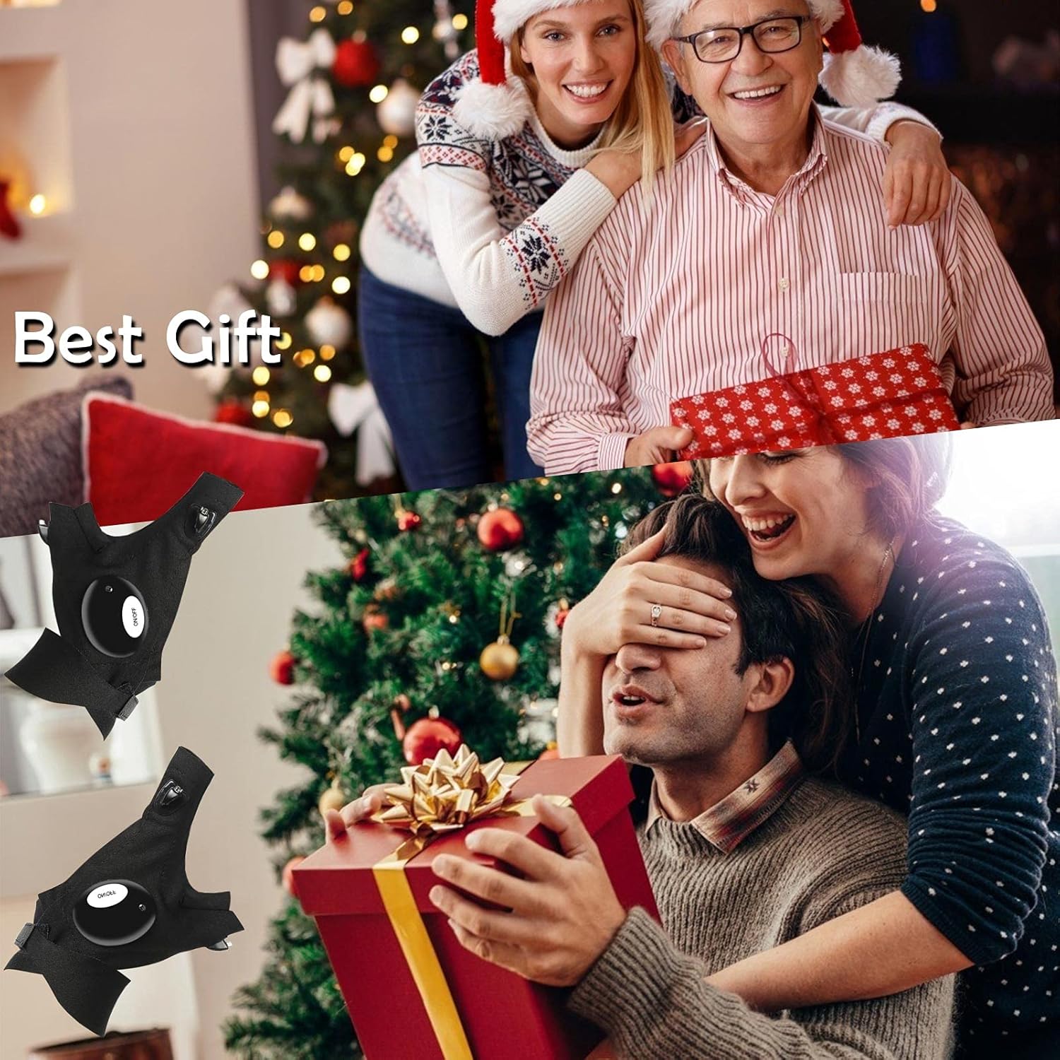 LED Flashlight Gloves, Stocking Stuffers Gifts for Men