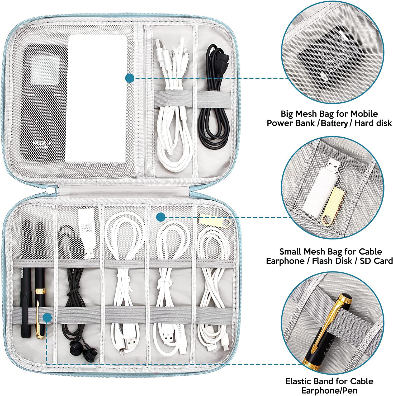 Seagull flight of fashion Single Layer Electronic Gadget Organizer Case