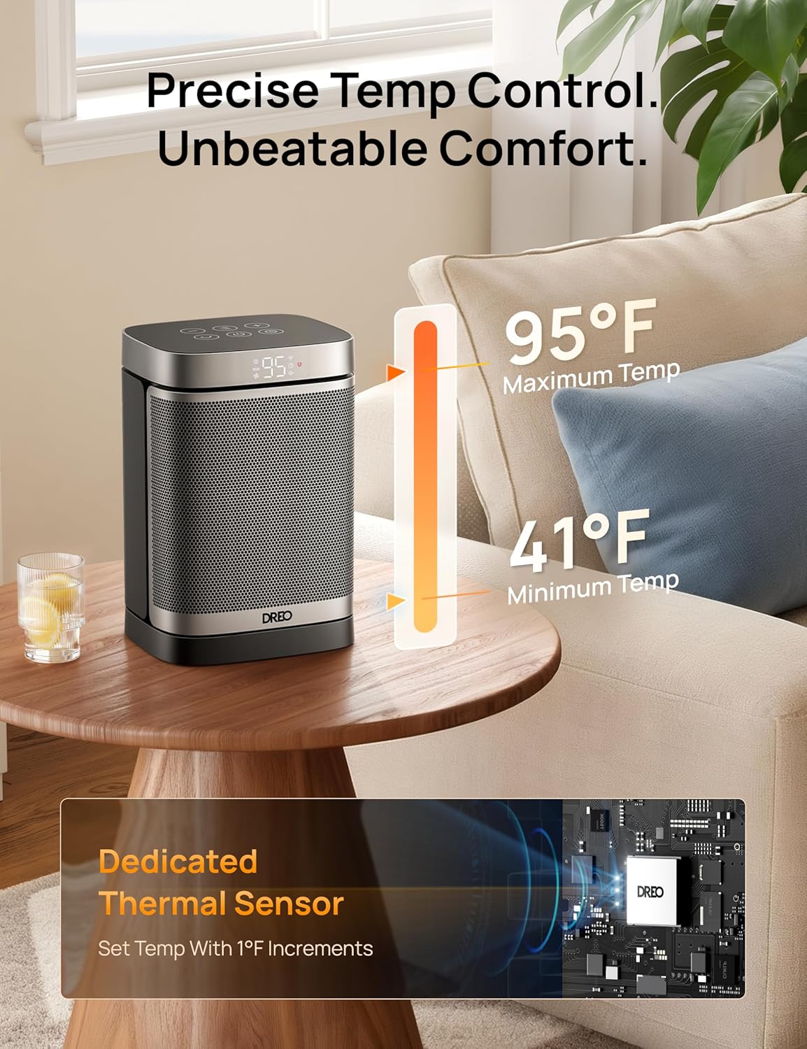 Dreo 1500W Portable Space Heater – PTC Ceramic, Remote