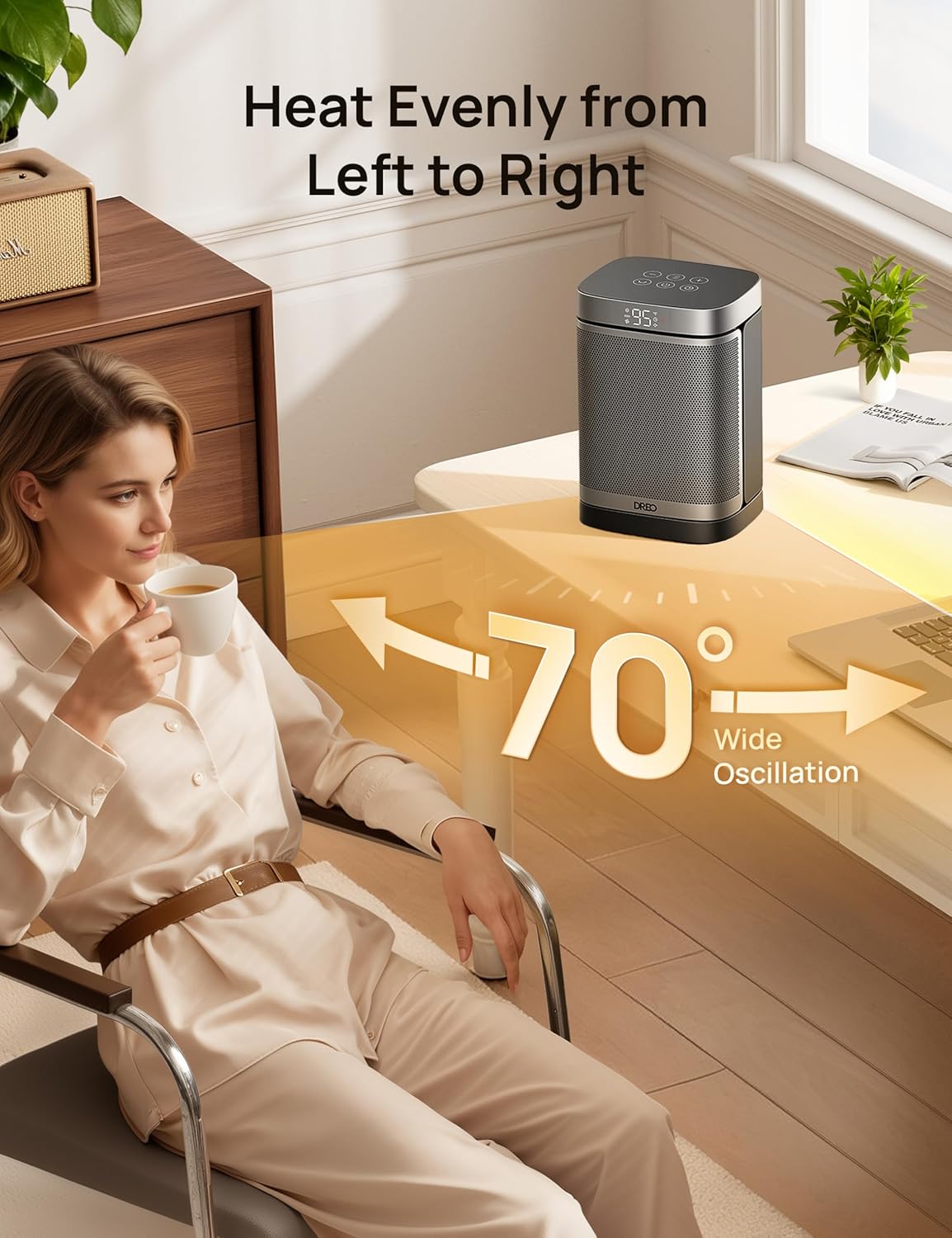 Dreo 1500W Portable Space Heater – PTC Ceramic, Remote