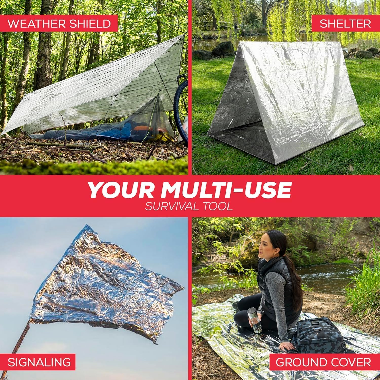 Emergency Mylar Blanket 4-Pack – Thermal Survival Gear