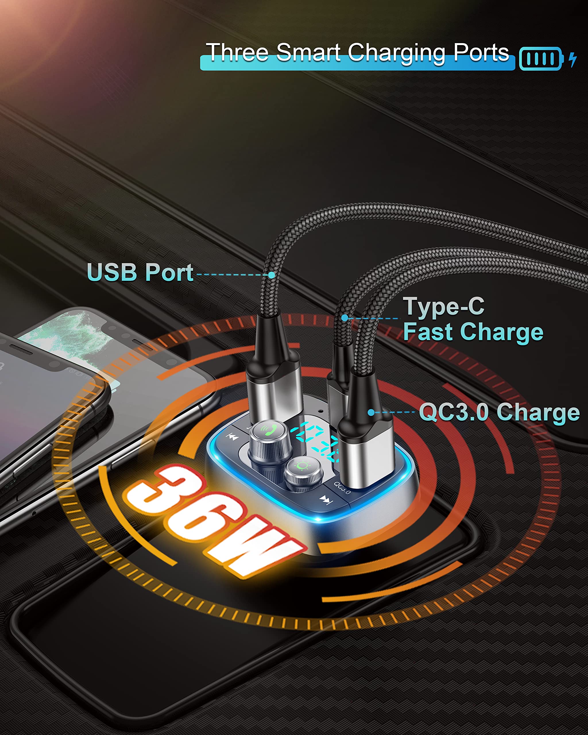LIHAN USB C Bluetooth Adapter for Car