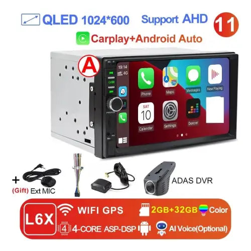 Android 14 RAM 2GB Autoradio reproductor Multimedia