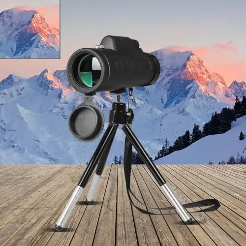 Monocular Zoom Telescope with Compass & Phone Tripod Clip
